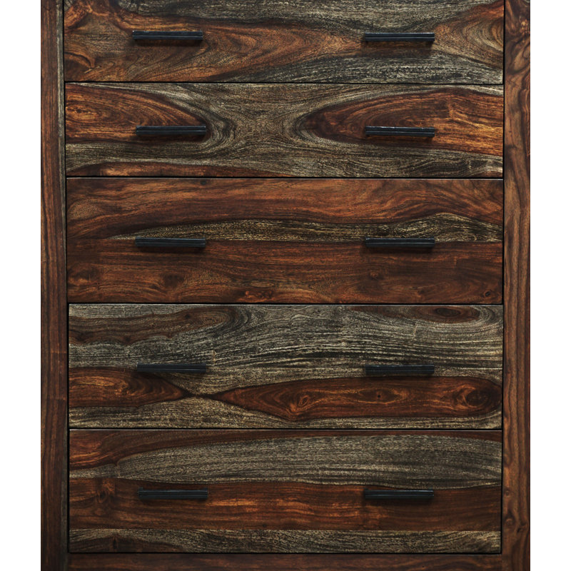 Mariann Solid Wood 36'' W 5 - Drawer Dresser