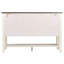 Buffet avec grande tablette Zechari | 3 tiroirs 2 armoires de rangement | Blanc antique et brun châtaignier-2441229