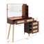 Bureau de coiffeuse lumineux avec tiroirs en rotin, tablette de rangement et éclairage réglable-632474085