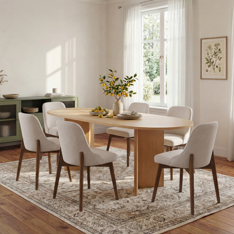 Chaises de salle à manger rembourrées Modern, 2, Blanc, Brun patiné