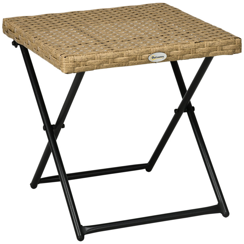 Square Wicker/Rattan Outdoor Folding Side Table