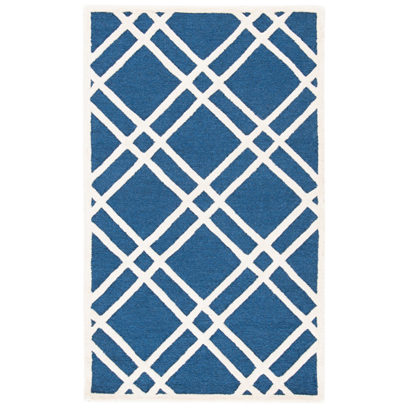 Sanyla Hand Tufted Wool Geometric Rug, Rectangle 3' x 5'