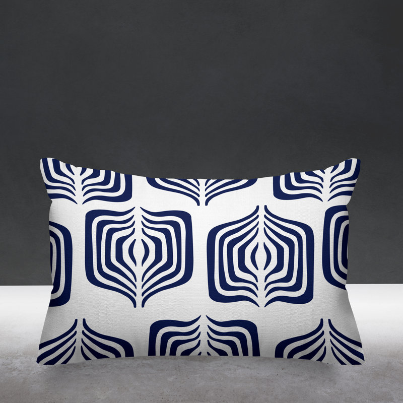 Housse et insert de coussin rectangulaire d'extérieur Dale Tribal, Bleu marine