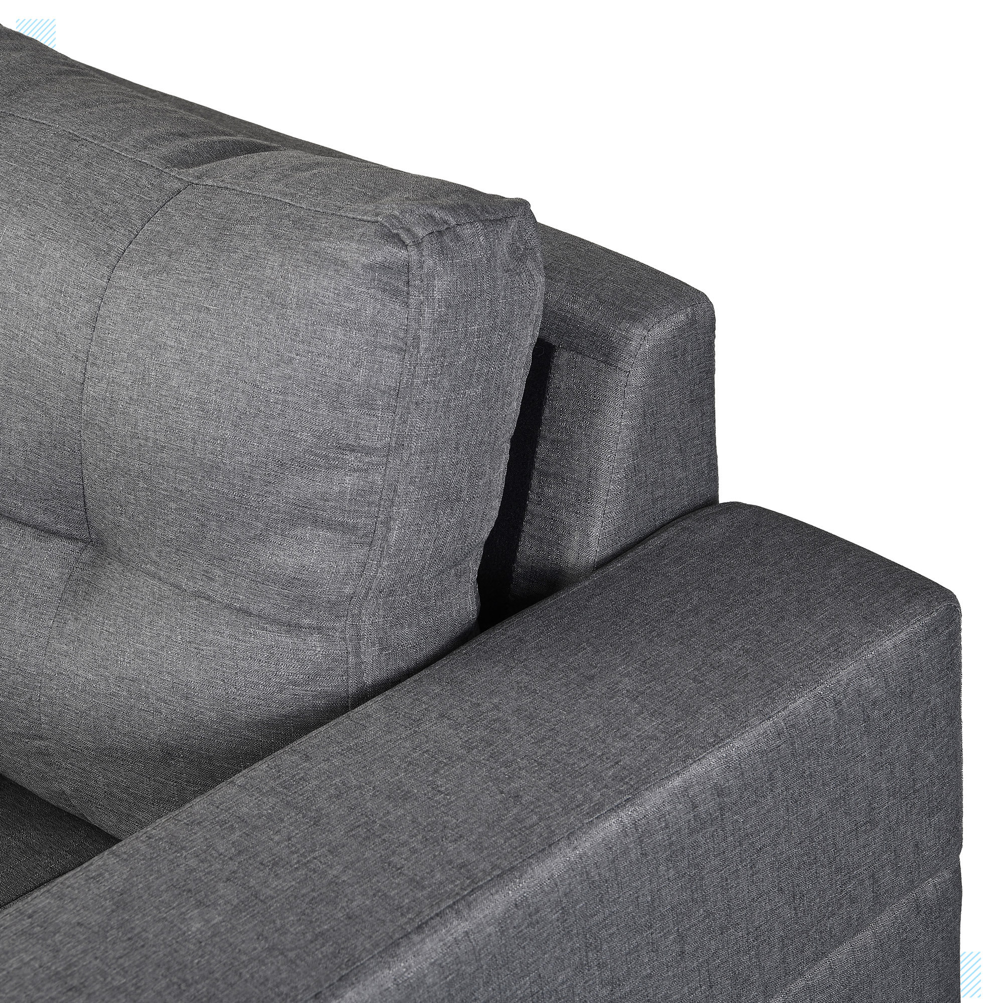Canapé Modulaire Sans Accoudoirs 2 Pièces – Cube Canapé-Lit Sol Paresseux, Convertible Et Confortable En Gris
