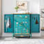 Banc de rangement bleu en bois manufacturé
