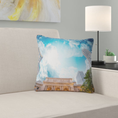 Bibliothèque publique de New York - Coussin imprimé paysage urbain
