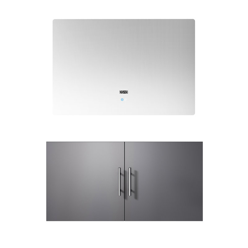 Dark Grey 36 In. Bath Vanity With Led Mirror - Spacious Storage Heart Fully Assembled Variety W X 22 D For Profuse Availability Simple Assembly Mode