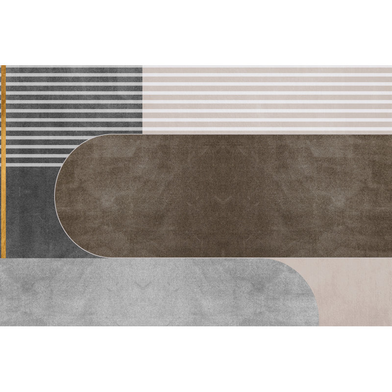 Androscogin Vinyl Machine Printed Area Rug, Rectangle 5'3" x 7'10.5"