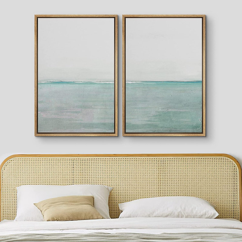 Ensemble de 2 peintures encadrées sur toile, Naturel, H 24 po x l 32 po x P 1,5 po