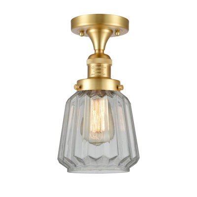 Plafonnier semi-encastré cylindrique simple à 1 lumière 6,25 po Arbogast