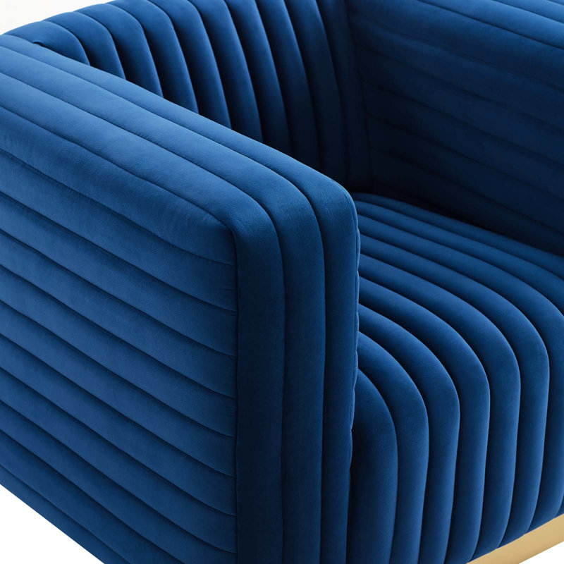 Fauteuil Charisma, Velours bleu marine