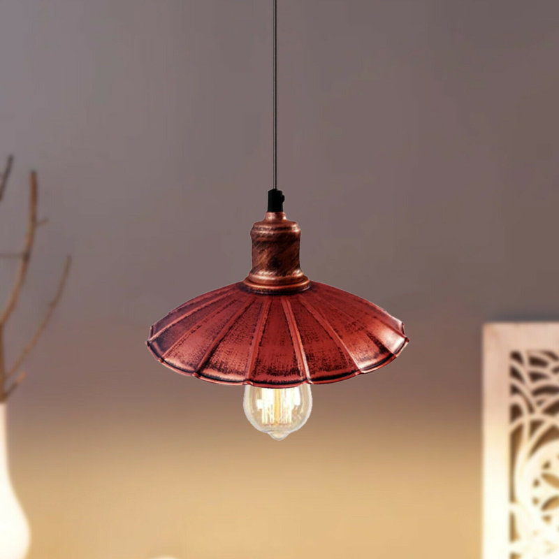 Bunceton 1 - Light Black Pendant, Rustic Red