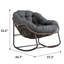 Fauteuil à bascule ergonomique gris pour des moments de détente en plein air. Modèle surdimensionné avec coussins et résistance à la rouille.