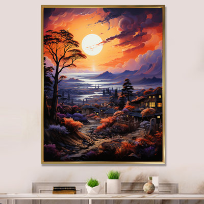 Village de Vangogh au coucher du soleil II
