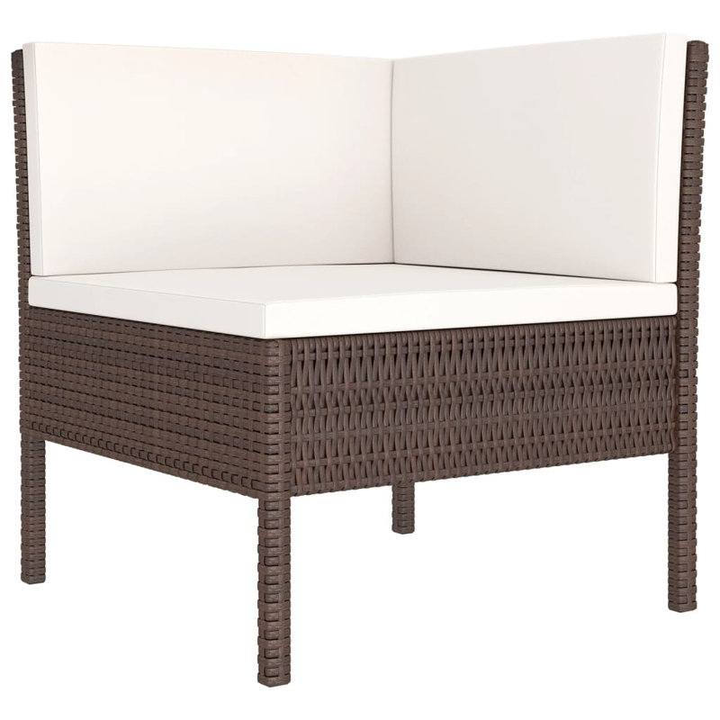 Ensemble de conversation modulaire avec coussins 9 pièces Lawenda, Blanc, Espresso/Brun