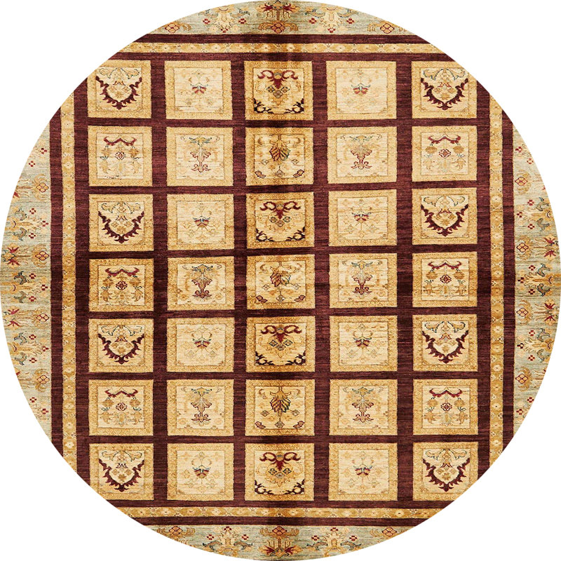 Wool Abstract Indoor Rug, Round 6'