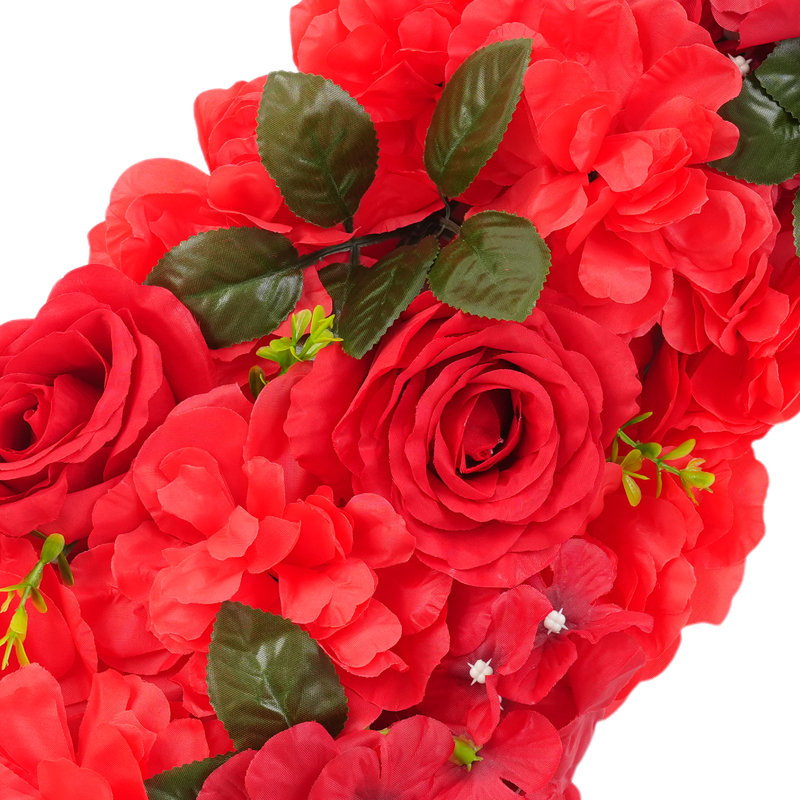 Panneaux muraux à fleurs artificielles, Rouge