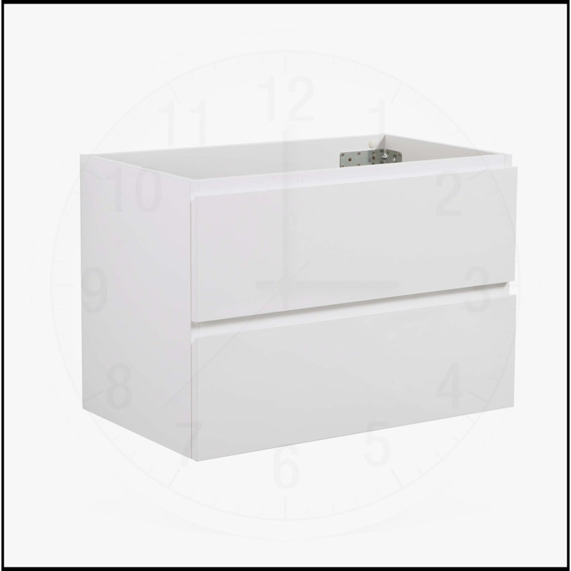 Meuble-lavabo mural avec tiroirs doubles SANS lavabo, H 20,5 po x l 29,7 po x P 17,9 po, Blanc