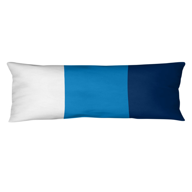 Oreiller pour le corps à rayures en polyester / polyester, Football Addington, Nuances bleues, milieu poudre
