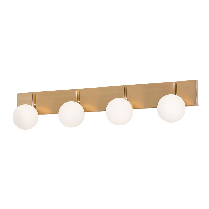 4 - Light Dimmable LED Vanity Light, Satin Brass
