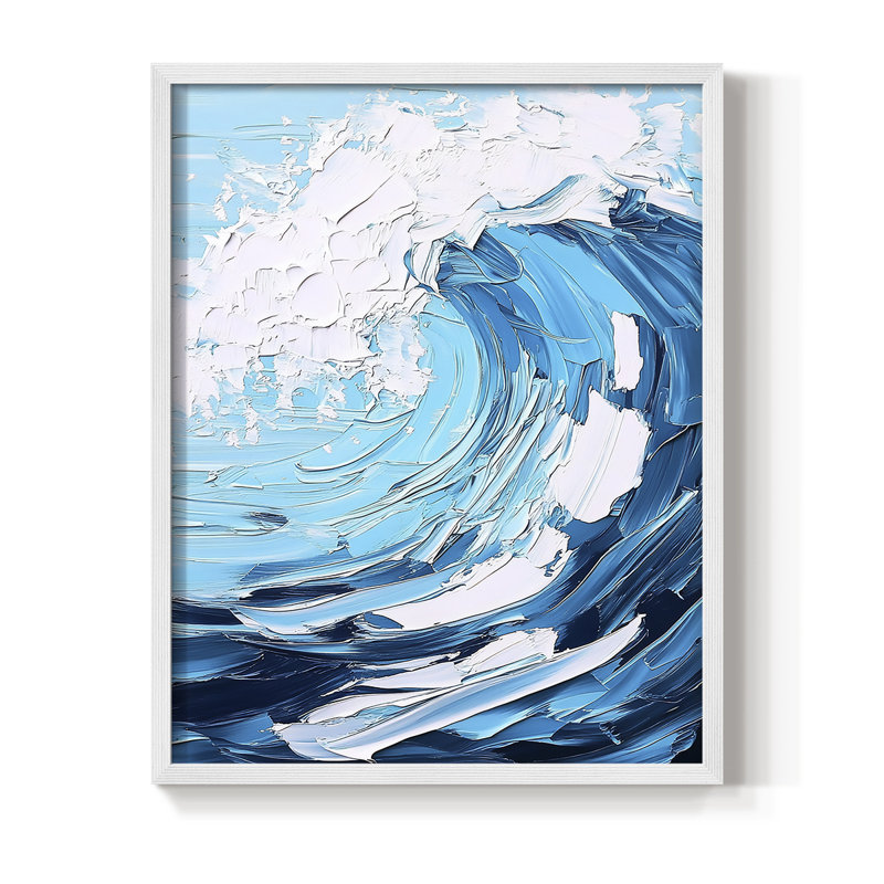 NAUTICAL Series Lxxxvi, reproduction encadrée - bois massif, H 11 po x l 9 po, Blanc