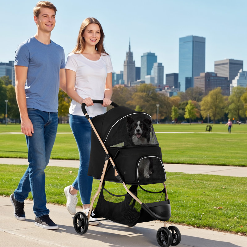 Dog Strollers Foldable Pet Stroller, Black