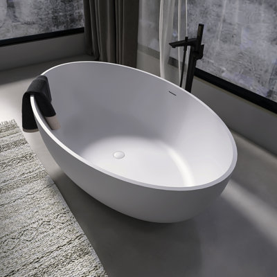 Baignoire autoportante ergonomique à surface solide pour salles de bain luxueuses