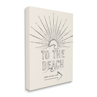 To The Beach Weathered Vintage Sun Horizon Typographie par JJ Design House LLC - Art textuel sur