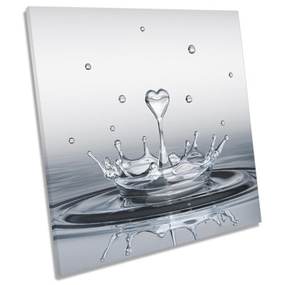 Z0642 Heart Drop Splash Bathroom Picture - Wrapped Canvas Art Prints