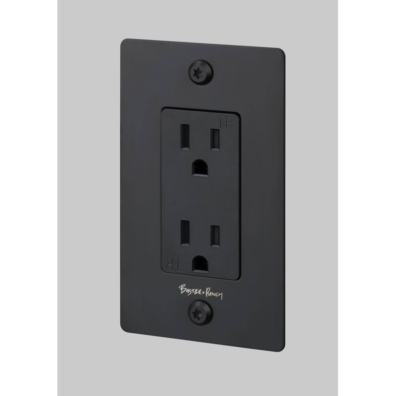 1G Duplex Outlet / USB A + C / Linear / With Logo, Black