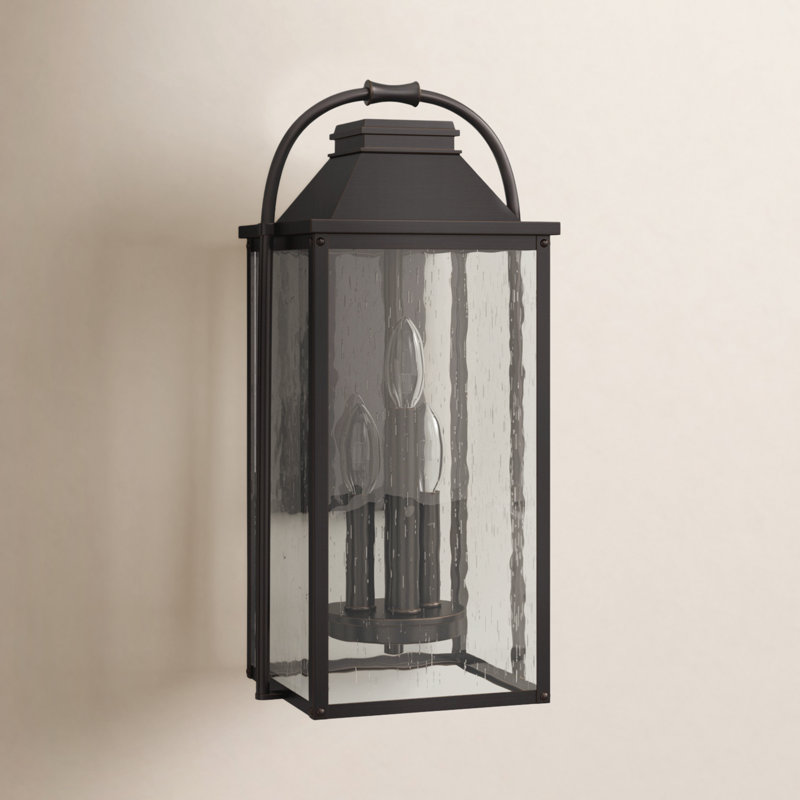 Wellsworth 3 - Light Outdoor Wall Lantern, 18.25" H x 8.75" W x 7.5" D, Antique Bronze