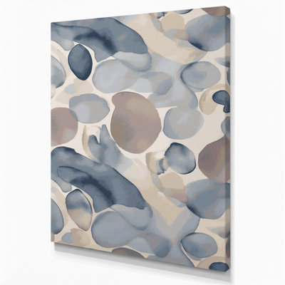 Abstrait aquarelle 96, art mural sur toile grise