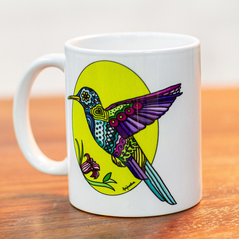 Red Barrel Studio® Handmade Hummingbird Ceramic Mug