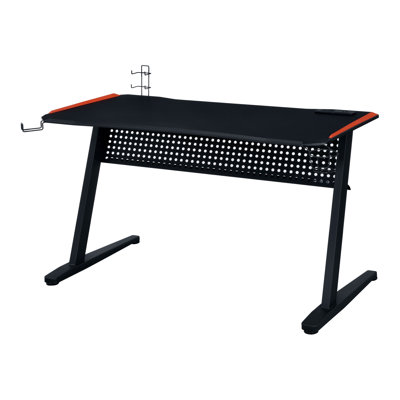 Mercedi Computer Desk with Built-In Electrical Outlet