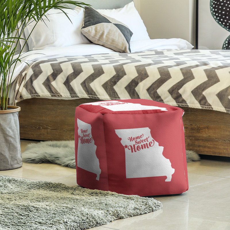 Repose-pieds cubique pour villes kansas home, Rouge