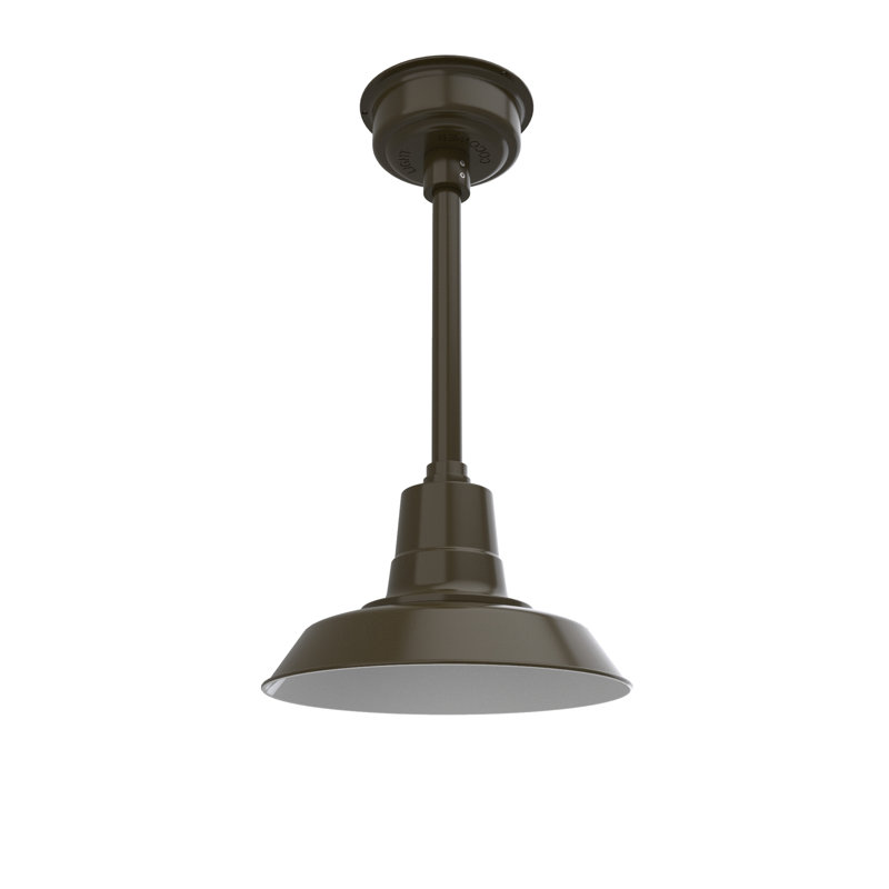 Luminaire suspendu en forme de dôme à 1 lumière DEL Haleigh, H 48 po x l 12 po x P 12 po, Bronze acajou