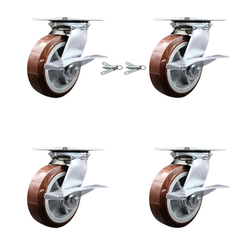 4-Piece Polyurethane Caster Set