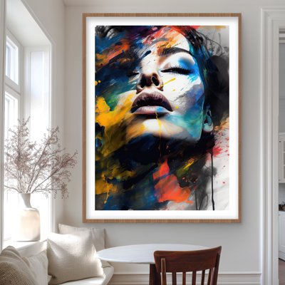 Painted Beauty - Reproduction mat contemporaine encadrée pour la décoration