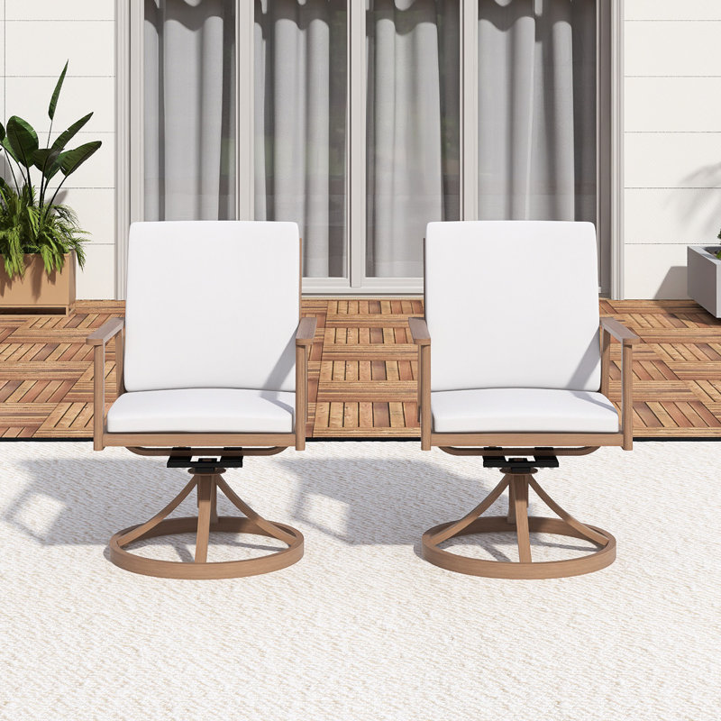 Chaises de patio pivotantes en aluminium 2 pièces