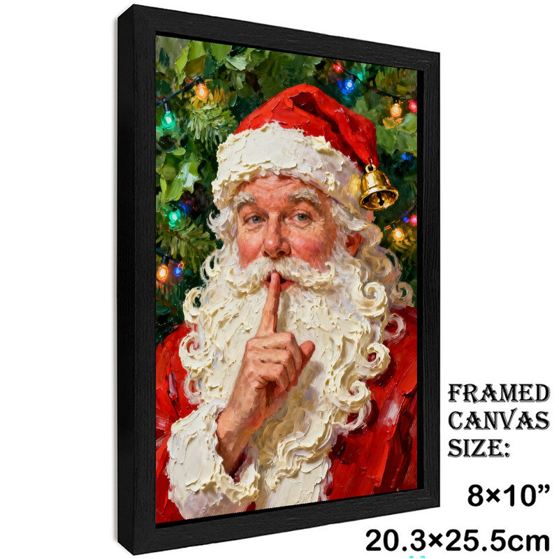 Art mural noir encadré père Noël - impressions fantaisistes encadrées, H 11 po x l 9 po