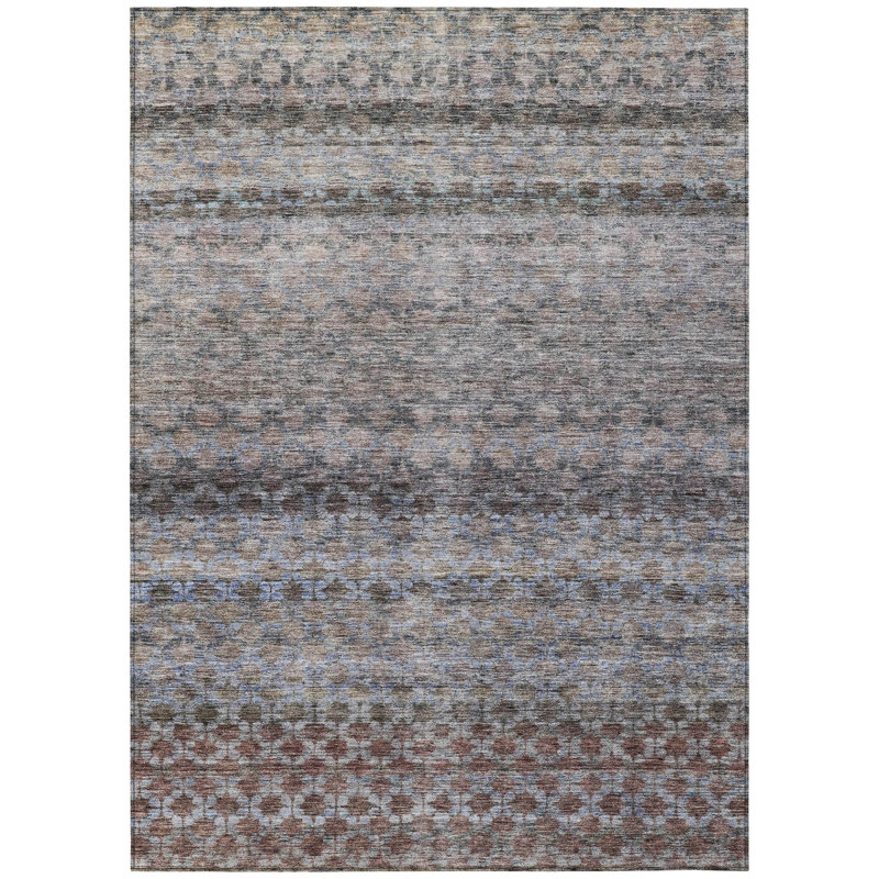 Maelis Brown Washable Indoor-Outdoor Rug - , 9' x 12'