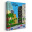 «Downtown Los Angeles», impression d'art moderne de paysage urbain de palmier abstrait coloré-133608219