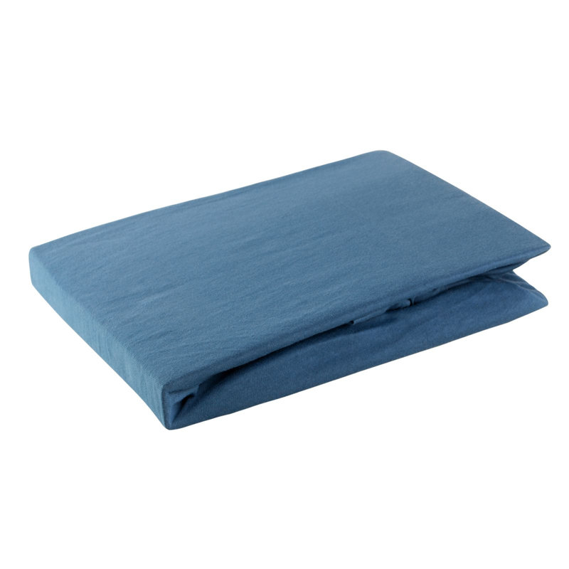 Satin Fitted Sheet, 180 x 200 cm, Marine