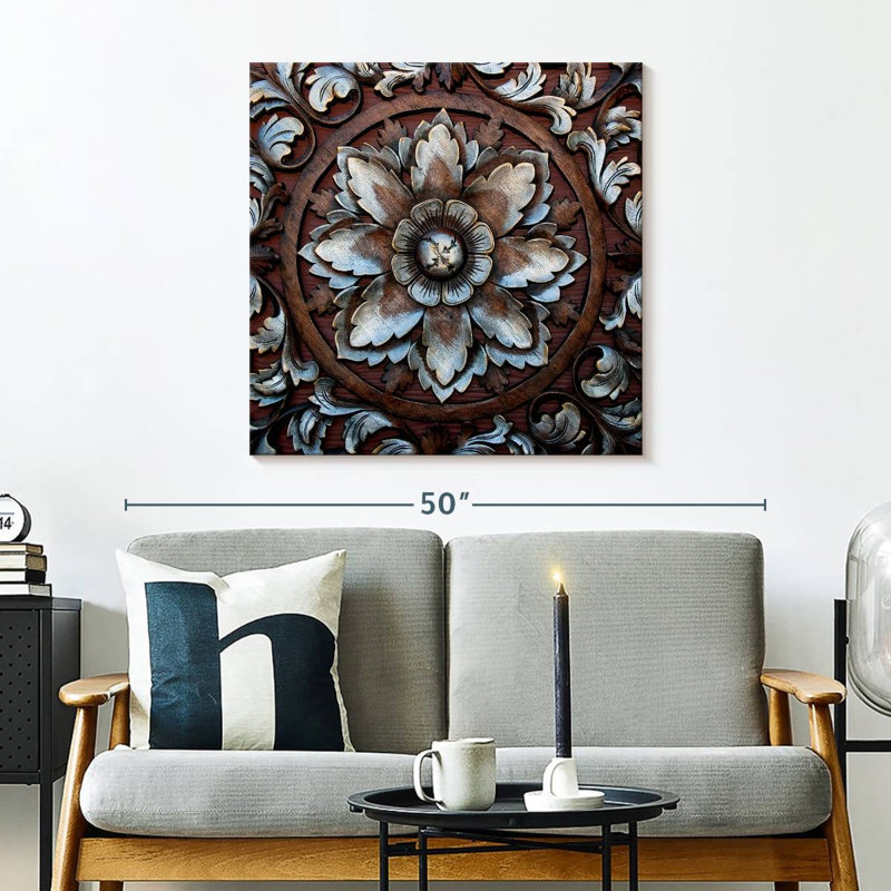 Senne Thai Style Carved Flower, 30" H x 30" W