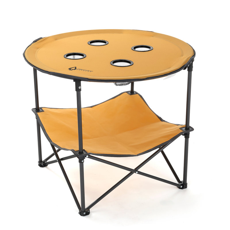 Table de camping pliante en acier inoxydable, Brun clair