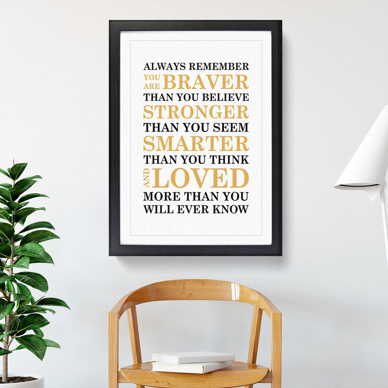Always Remember - Framed Print, 48cm H x 36cm W x 2cm D, Black
