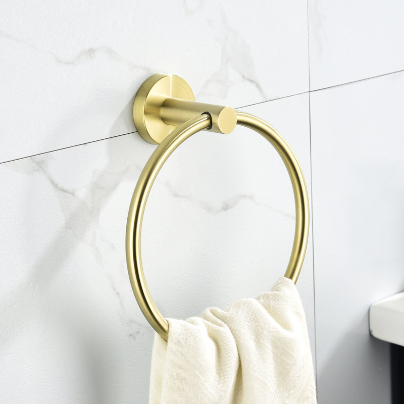 Bathroom Towel Rack  5 Pieces  - Brushed Gold Aluminium Strong And For Bath, Bed, Laundry, Kitchen Simple Install Procedure 5 Piece Material , Rust- Bedroom, Easy To Up