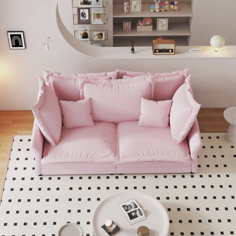 Canapé moderne 90,55 po Comfy, Rose