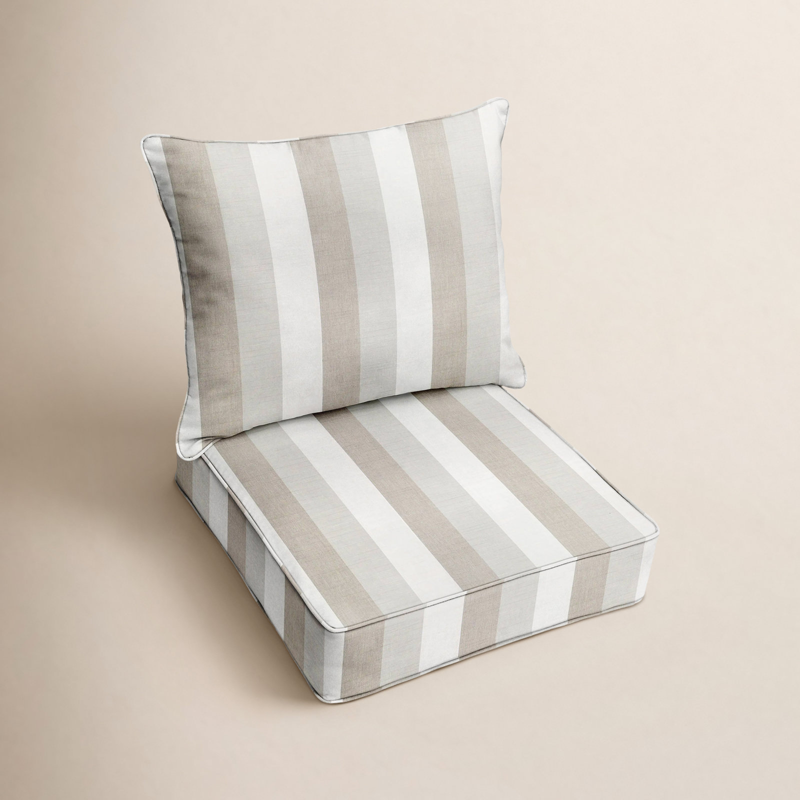 Striped Outdoor Lounge Chair, Brown Stripe Sunbrella®, 22.50" W x 22.50" D