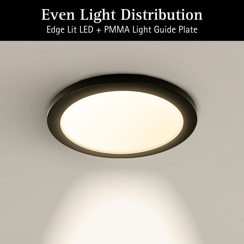 7 Inch White LED Flush Mount Ceiling Light, Multi-Purpose Light Fixture, 5 CCT Adjustable Color Temperature, Dimmable 600 Lumens